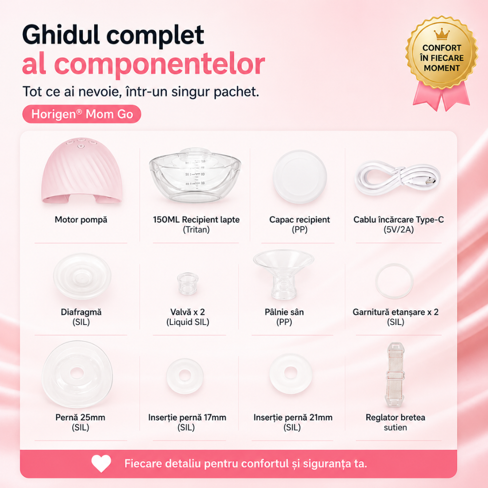 Pompa de san electrica discreta sub sutien Horigen Mom Go
