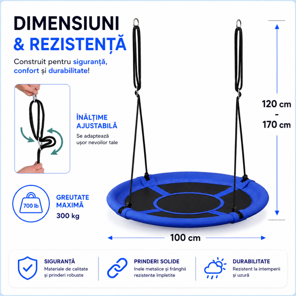 Leagan Copii si Adulti Circular de Exterior KidProtect Swing Circle
