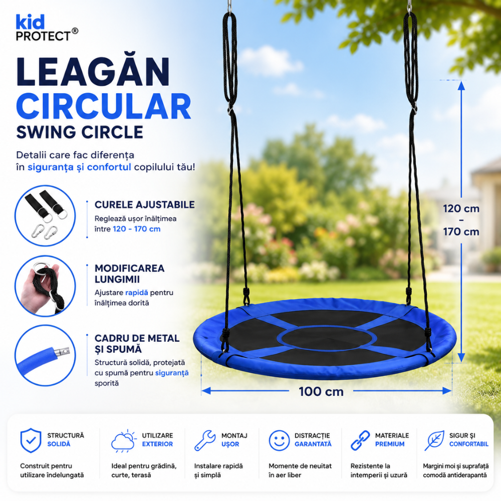 Leagan Copii si Adulti Circular de Exterior KidProtect Swing Circle