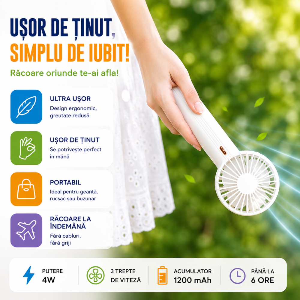 Mini ventilator portabil KD Home F851