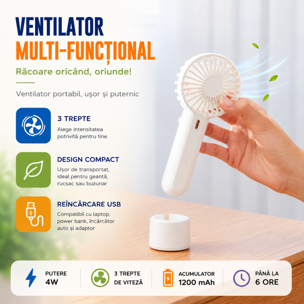 Mini ventilator portabil KD Home F851