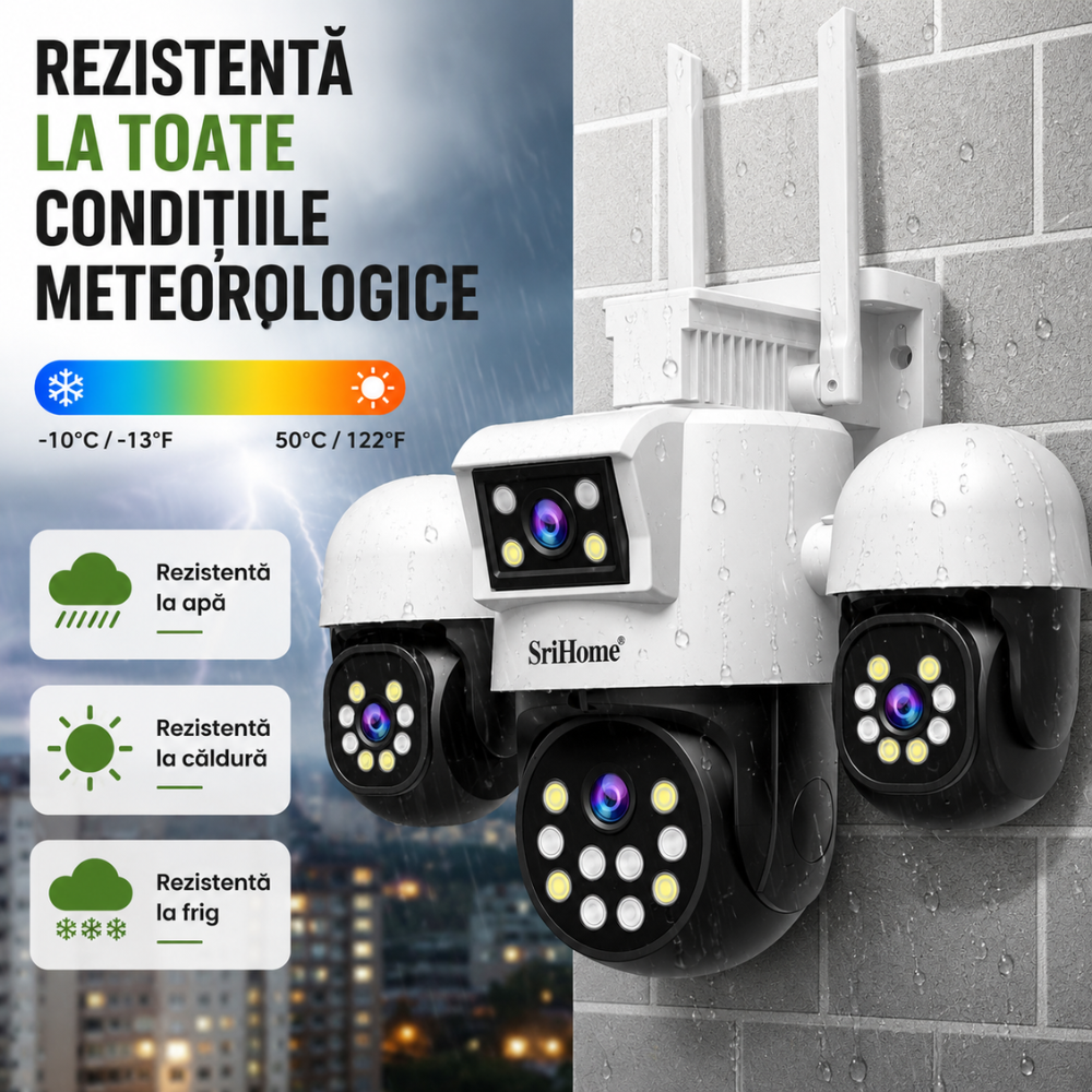 Camera Cvadrupla De Supraveghere Video WIFI CCTV SriHome™ SH069 Plus