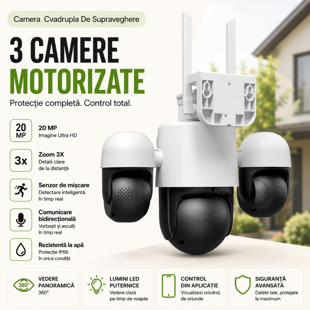 Camera Cvadrupla De Supraveghere Video WIFI CCTV SriHome™ SH069 Plus