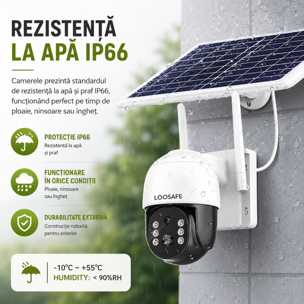 Camera de Supraveghere Solara WIFI Loosafe WiFiGuard TQ5+, 8MP, Negru