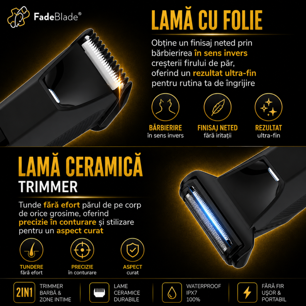 Masina de Tuns 2 in 1 FadeBlade CrownTrim