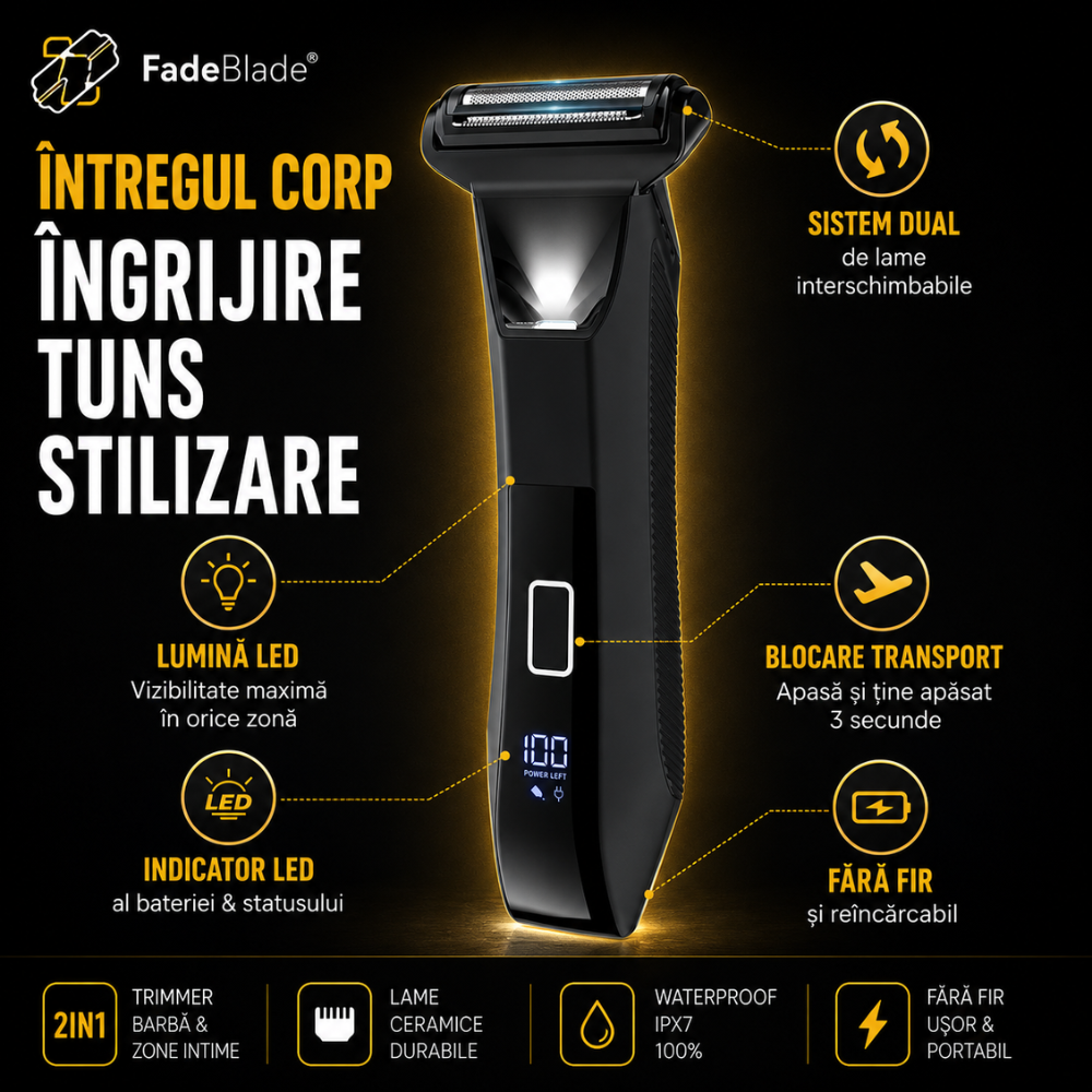 Masina de Tuns 2 in 1 FadeBlade CrownTrim