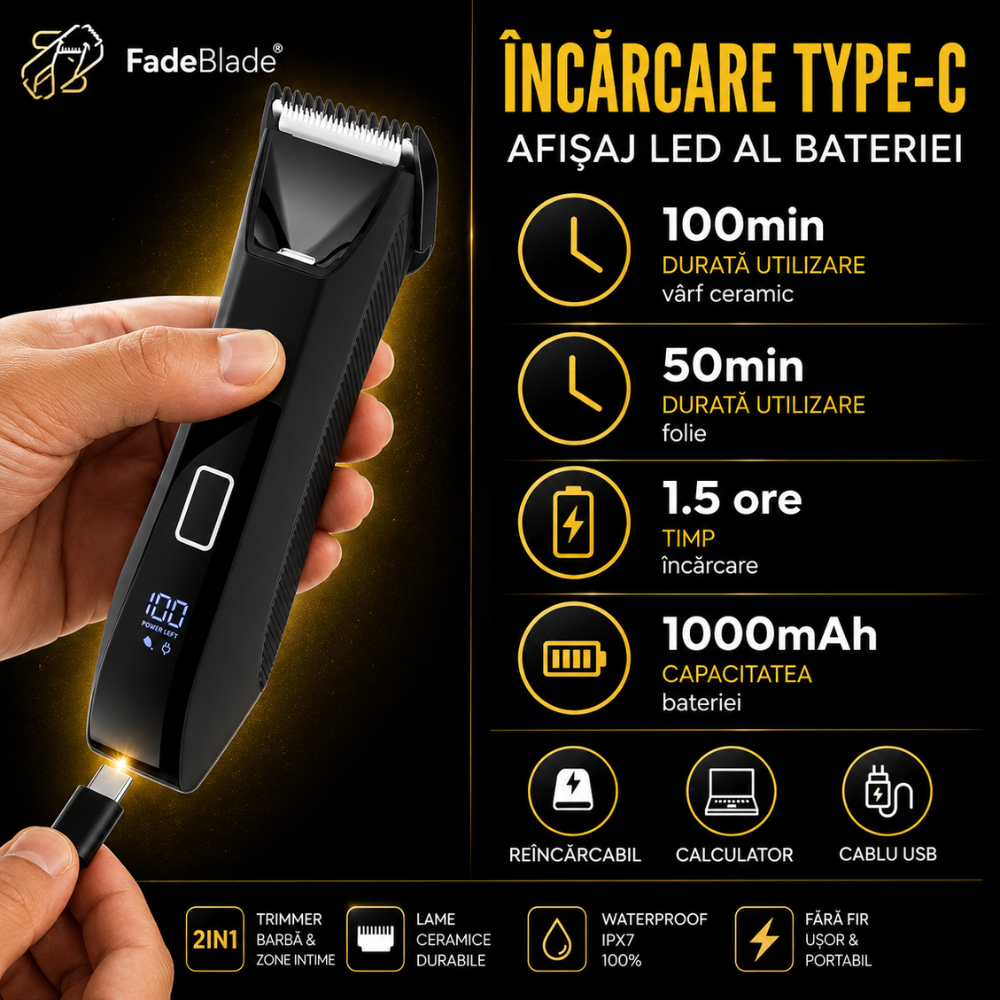Masina de Tuns 2 in 1 FadeBlade CrownTrim