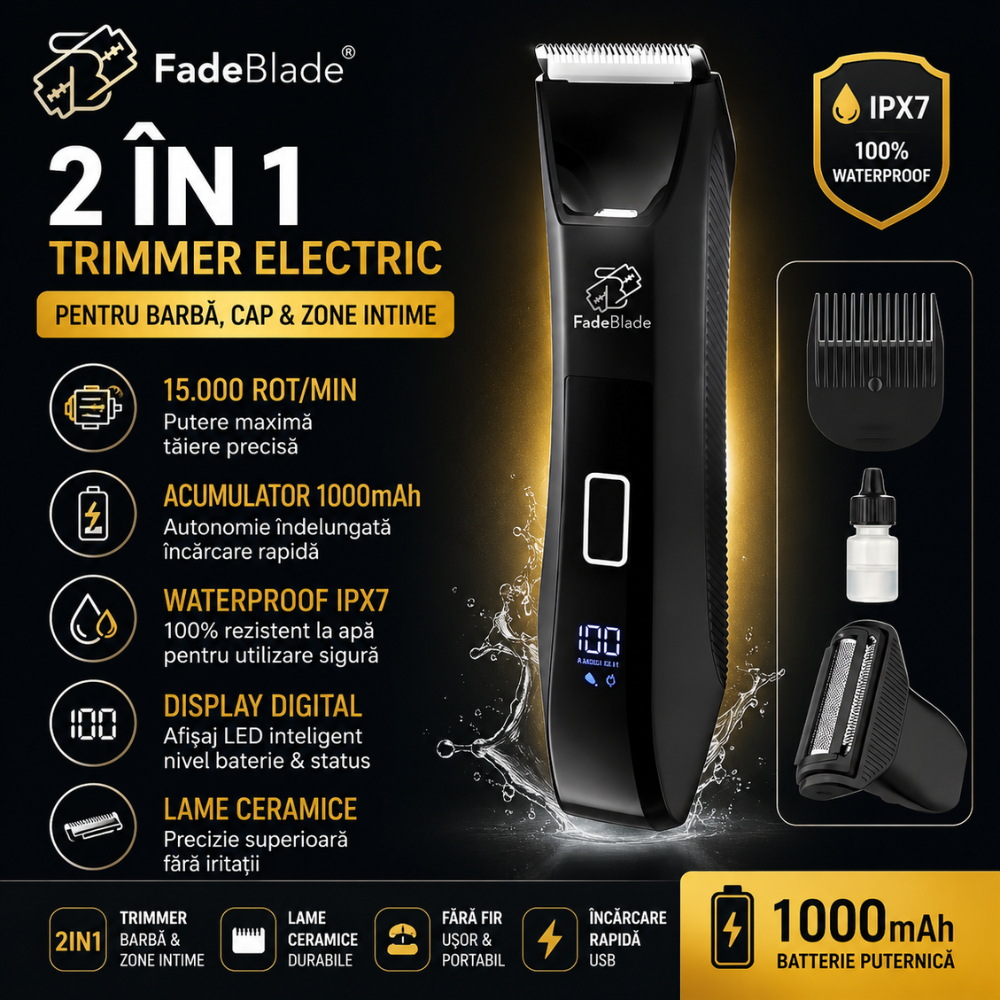 Masina de Tuns 2 in 1 FadeBlade CrownTrim