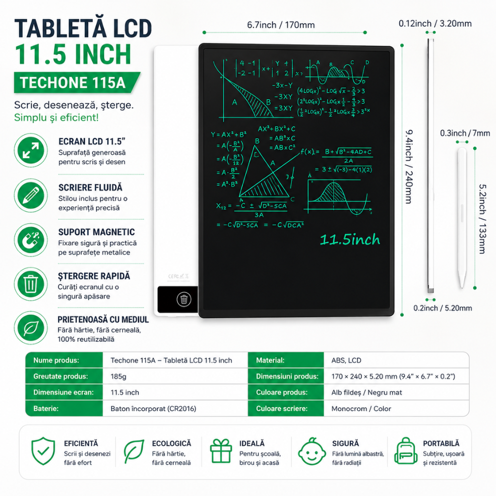 Tableta de scris si desenat Techone 115A 11.5 inch