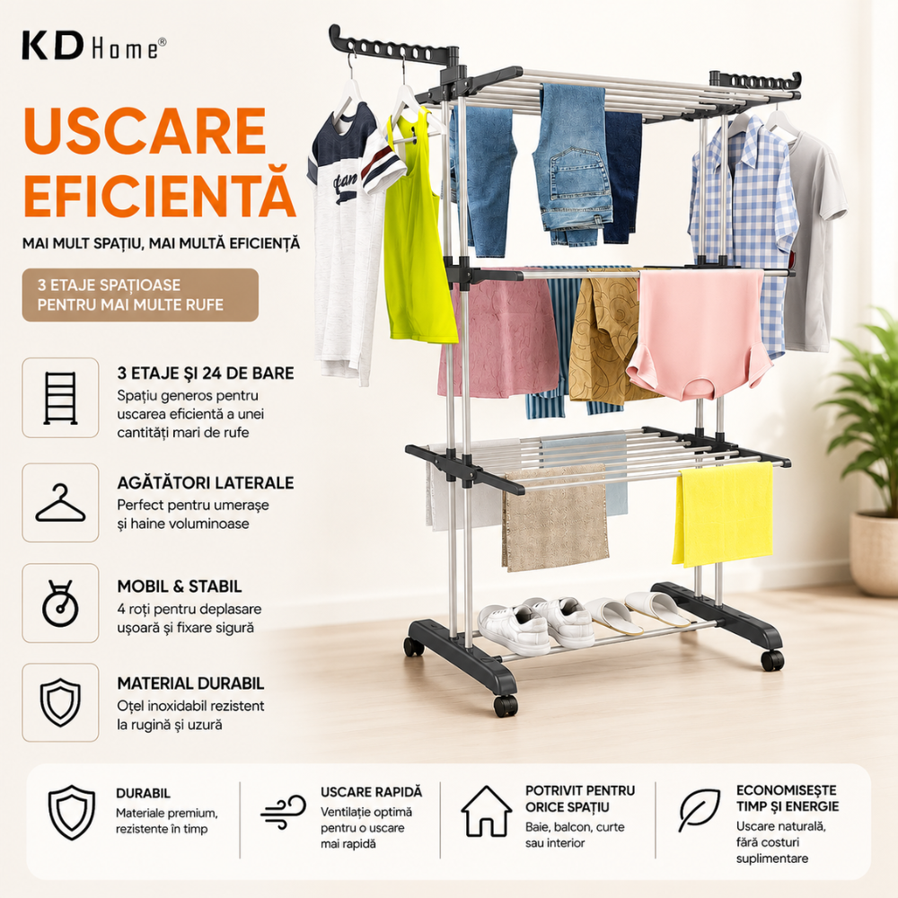 Uscator De Rufe Vertical KD Home DryTower