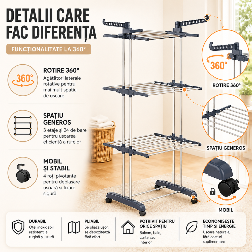Uscator De Rufe Vertical KD Home DryTower