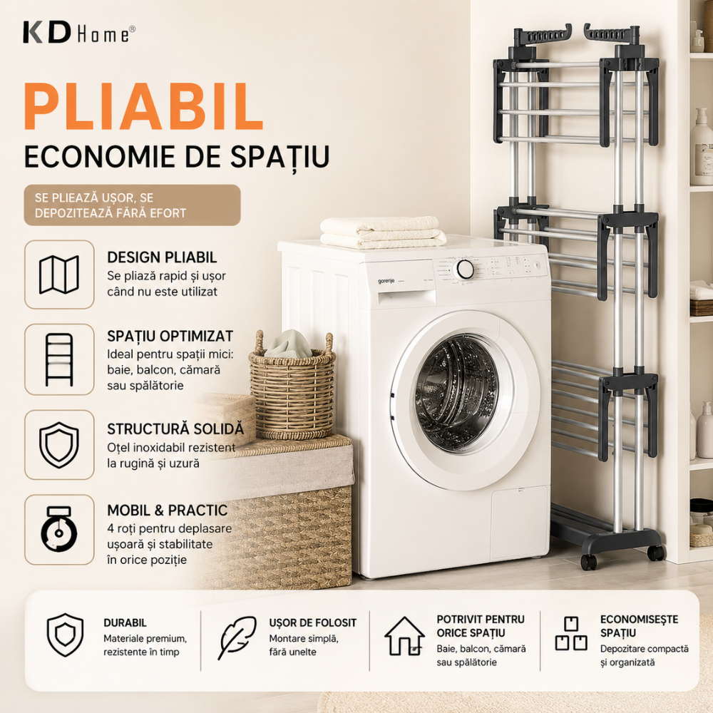 Uscator De Rufe Vertical KD Home DryTower