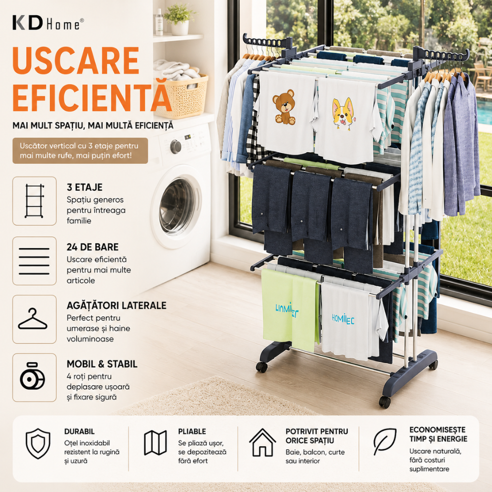 Uscator De Rufe Vertical KD Home DryTower