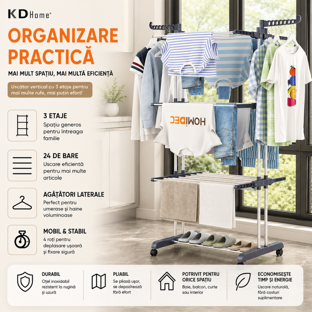 Uscator De Rufe Vertical KD Home DryTower