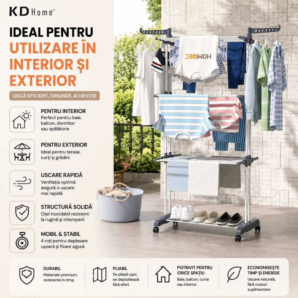 Uscator De Rufe Vertical KD Home DryTower