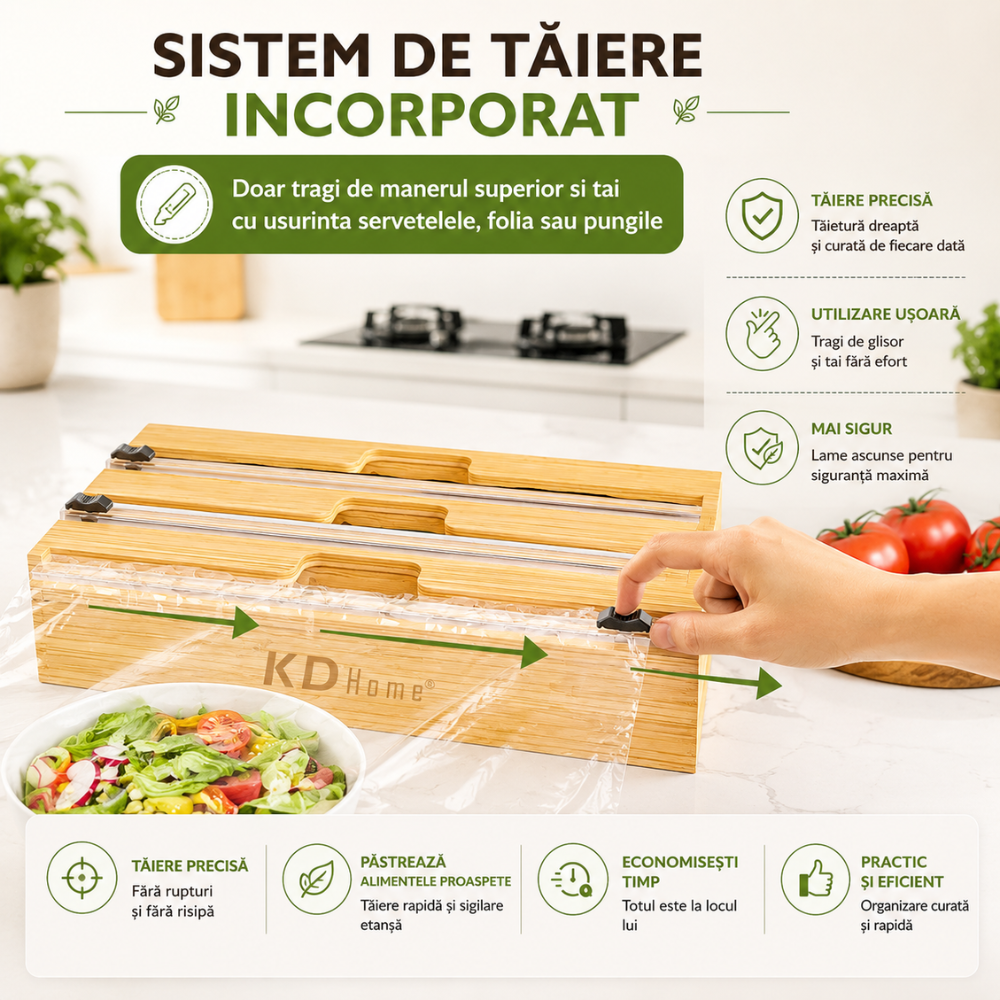 Suport Rola Hartie de Bucatarie KD Home Stretch Master, Maro