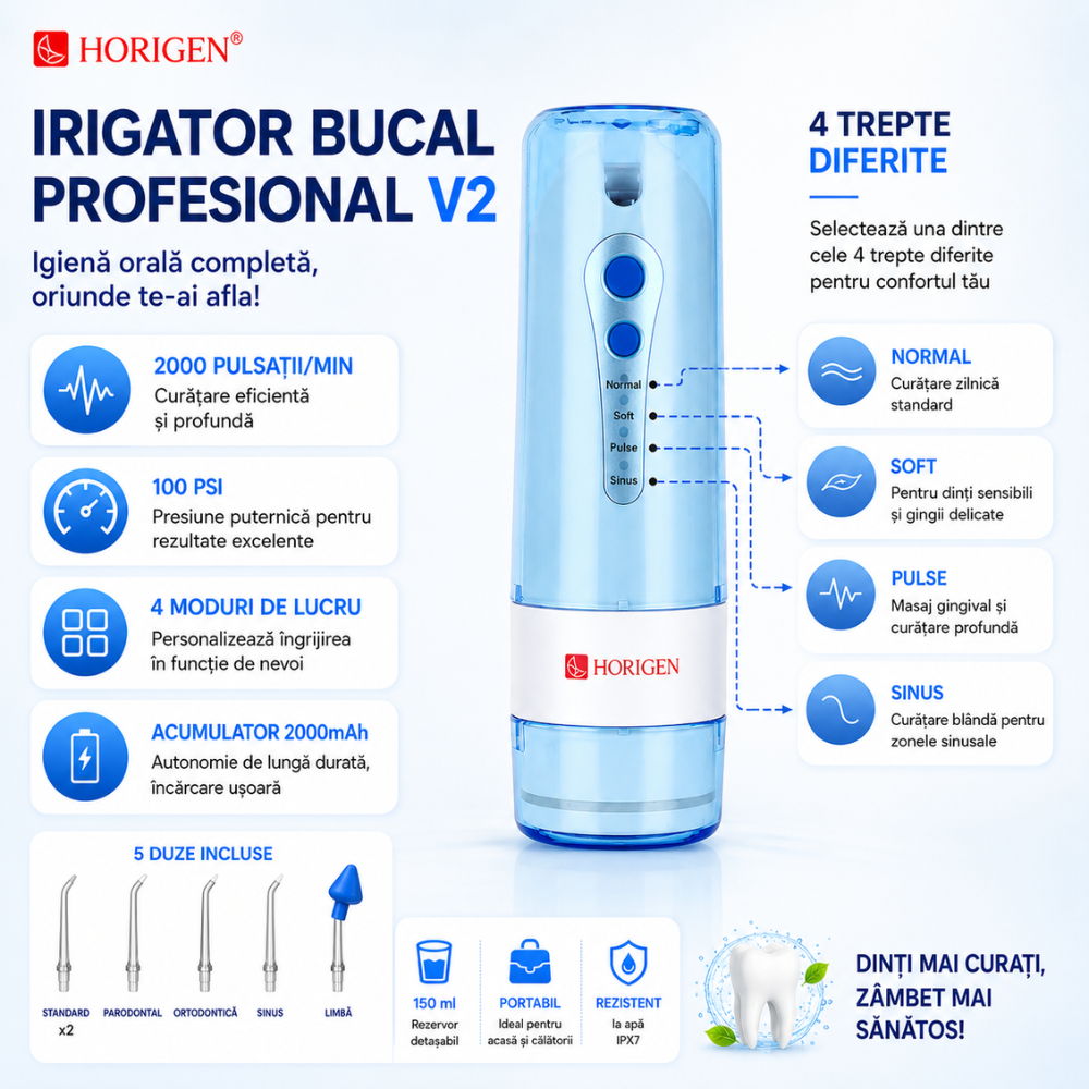 Irigator bucal si oral profesional Horigen V2