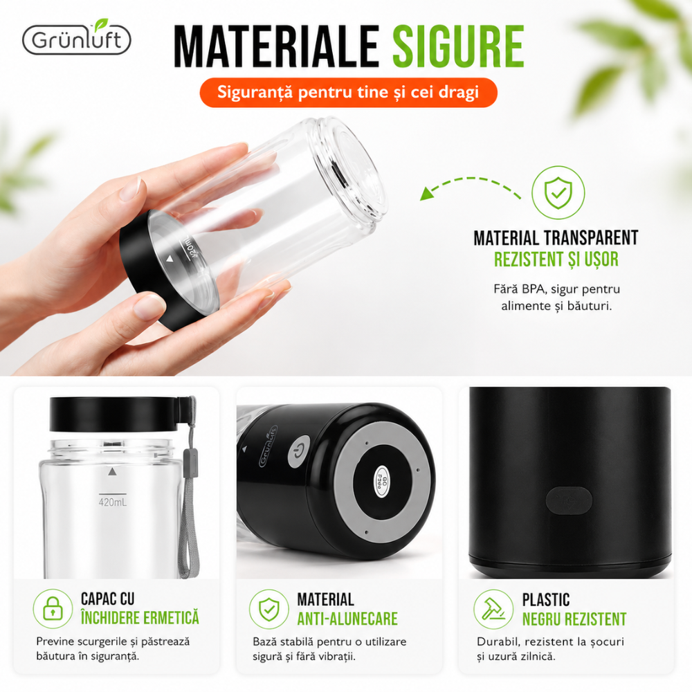 Mini Blender Electric, Grunluft Easy Mix