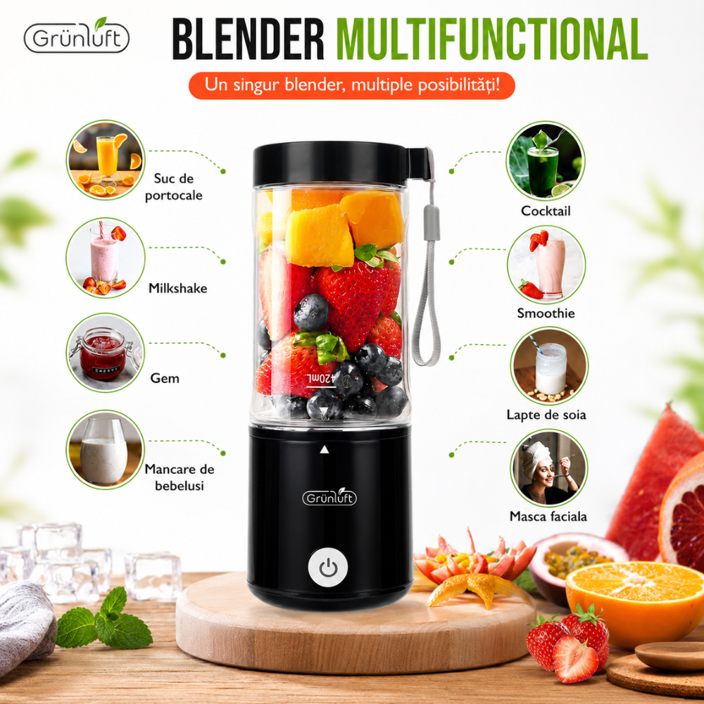 Mini Blender Electric, Grunluft Easy Mix