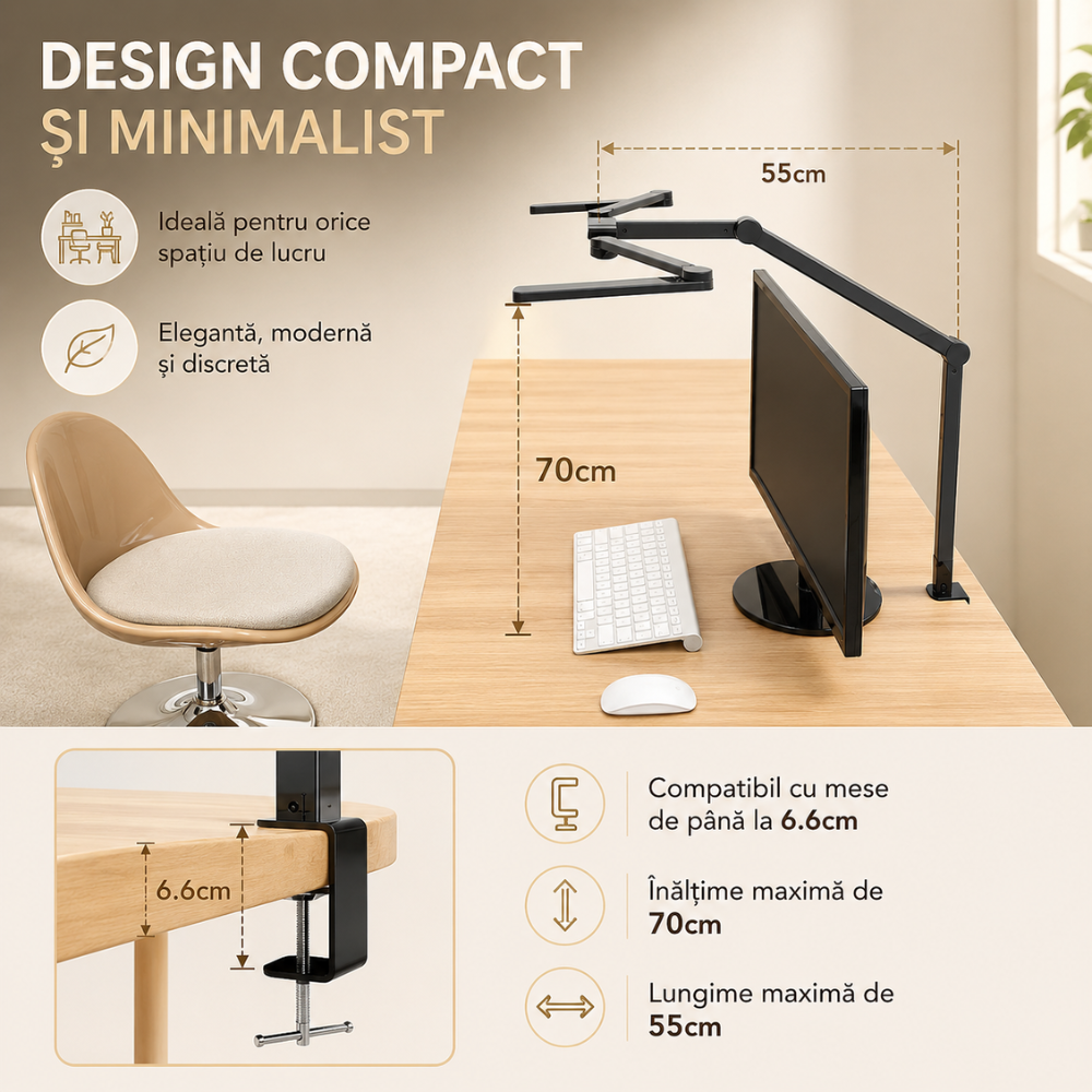 Lampa de birou LED tripla Huerler Office Pro