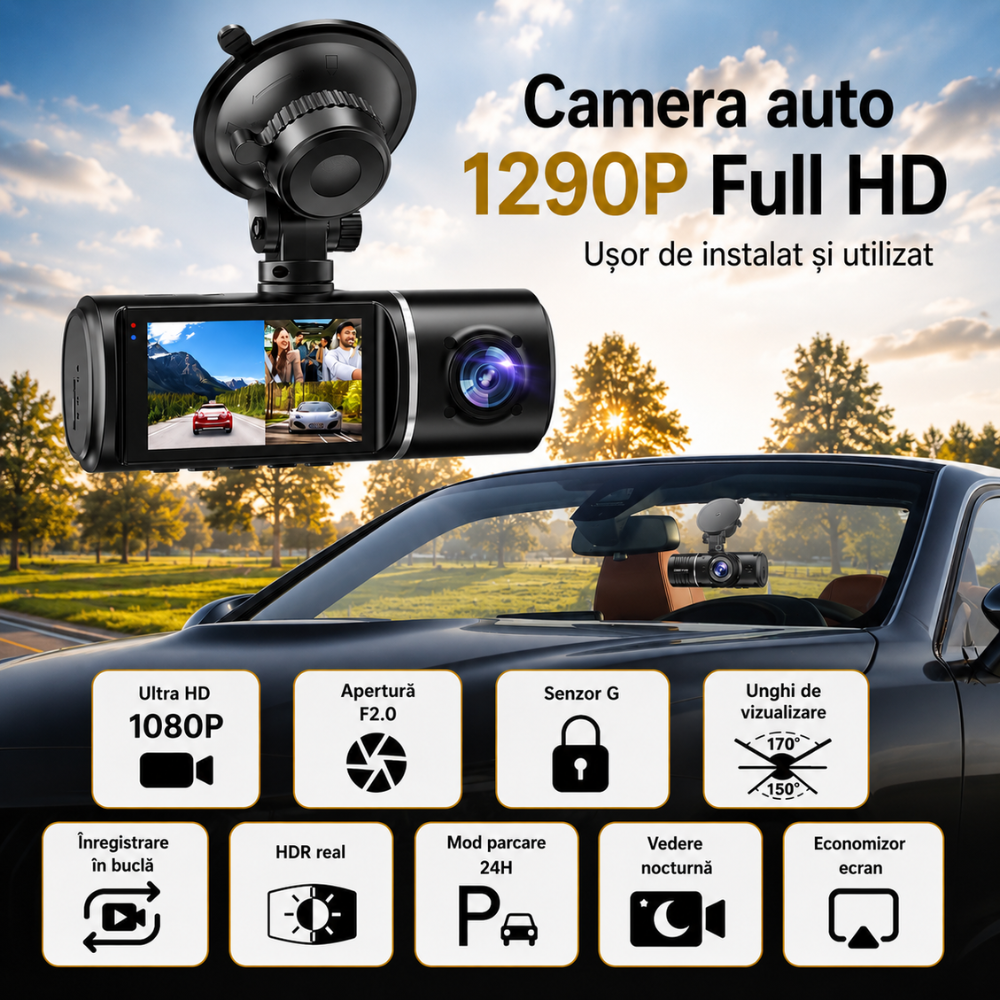 Camera Auto Tripla DVR Loosafe Road Team Pro