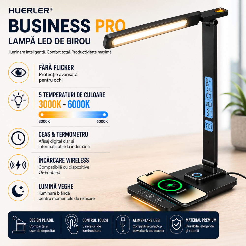 Lampa De Birou LED Huerler Business Pro