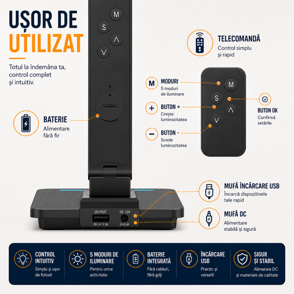 Lampa De Birou LED Huerler Business Pro