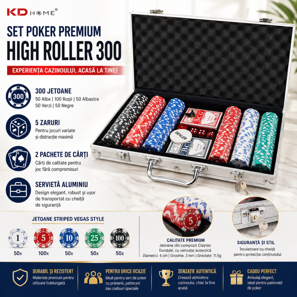 Set Poker Premium KD Home High Roller 300