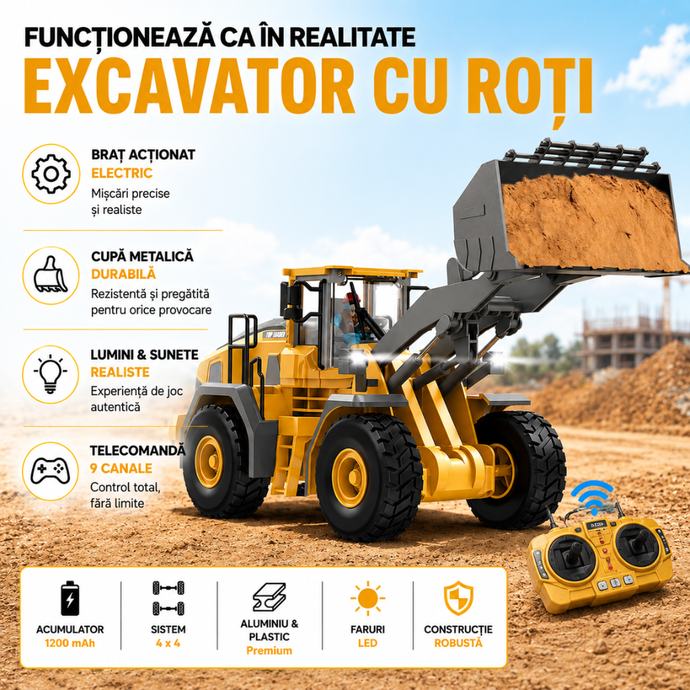 Buldozer Cu Telecomanda Pentru Copii KidProtect DozerMaster X
