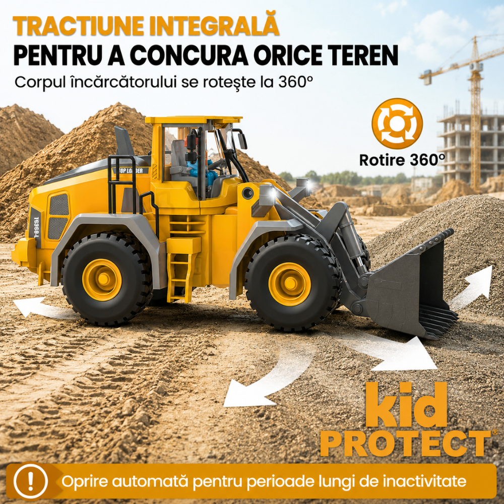 Buldozer Cu Telecomanda Pentru Copii KidProtect DozerMaster X