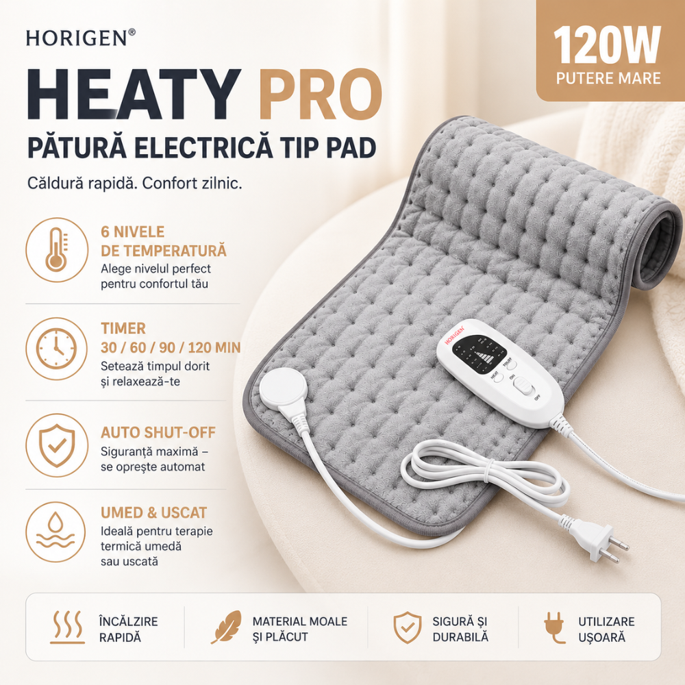 Patura Electrica tip Pad Incalzire Horigen Heaty PRO