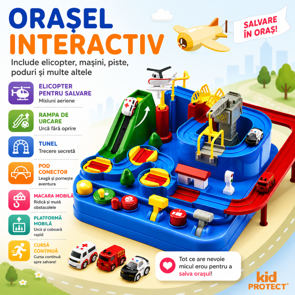 Set Jucarie Interactiva Circuit de Curse KidProtect Rescue City