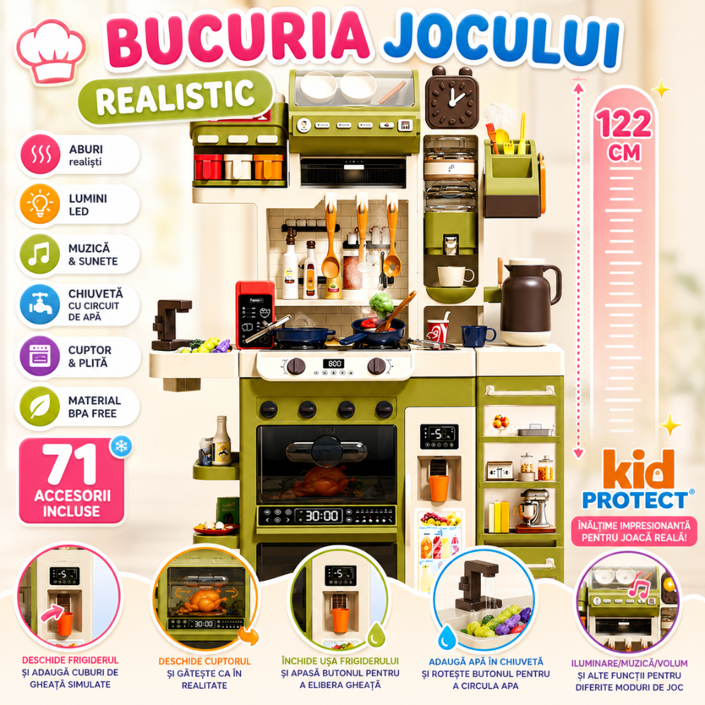 Bucatarie Multifunctionala Extra Large Copii KidProtect Master Chef XXXL