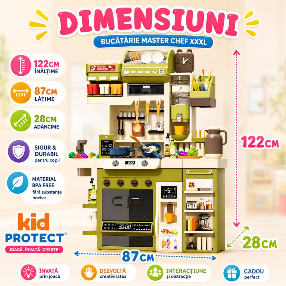 Bucatarie Multifunctionala Extra Large Copii KidProtect Master Chef XXXL