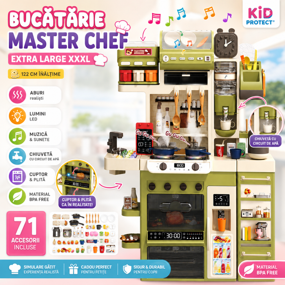 Bucatarie Multifunctionala Extra Large Copii KidProtect Master Chef XXXL