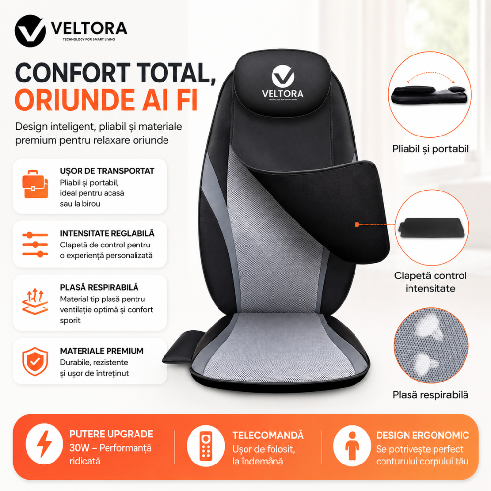 Aparat Profesional Tip Husa Scaun pentru Masaj Veltora RelaxiCover