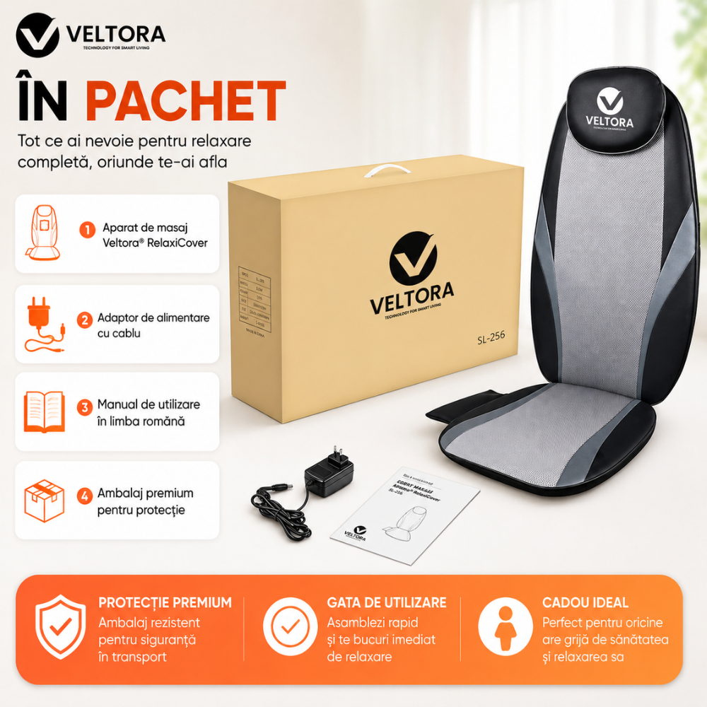 Aparat Profesional Tip Husa Scaun pentru Masaj Veltora RelaxiCover