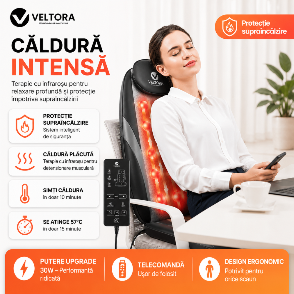 Aparat Profesional Tip Husa Scaun pentru Masaj Veltora RelaxiCover