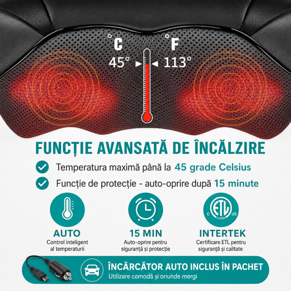 Aparat Profesional Premium Pentru Masaj Umeri 3D Veltora NeoHeat Relax