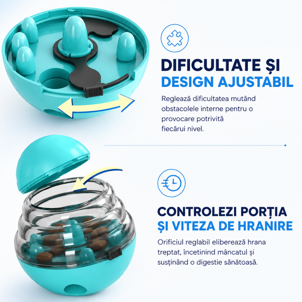 Jucarie dozator hranire lenta caini si pisici Grunluft HappyPET DT-SA-01