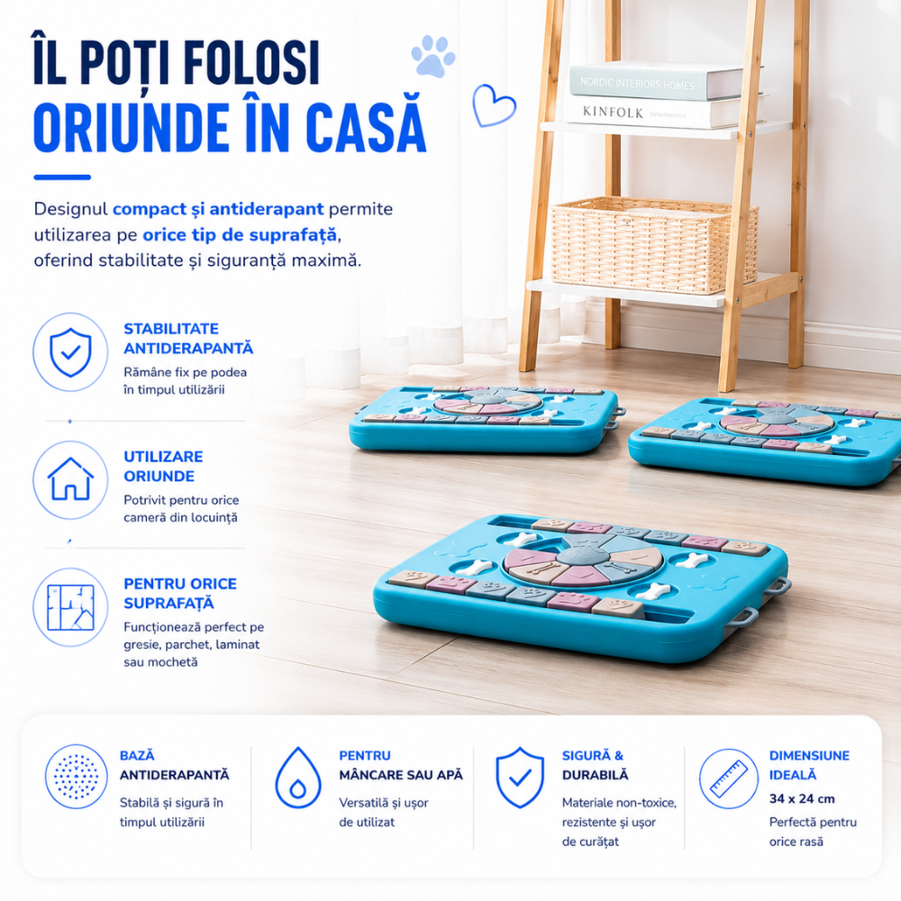 Castron hranire lenta caini si pisici cu puzzle Grunluft HappyPET PB-AY-123