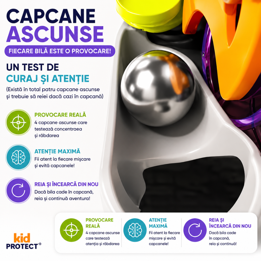 Set Jucarie Interactiva Circuit Bile KidProtect Marble Rush Lab