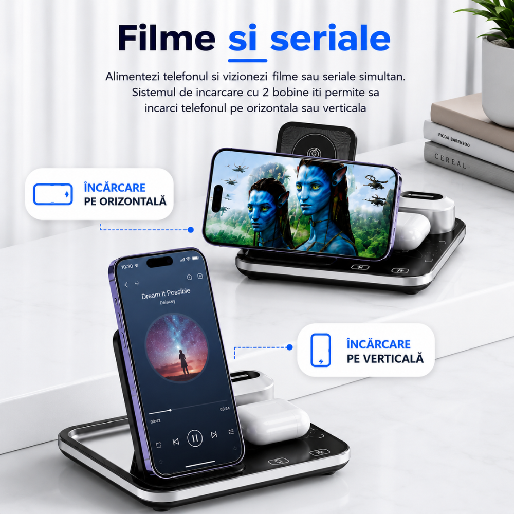 Incarcator Wireless 4 in 1 Universal Loowoko R12