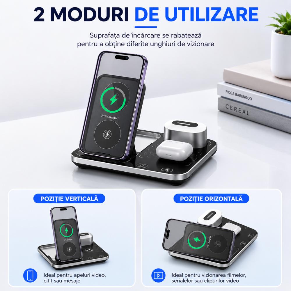 Incarcator Wireless 4 in 1 Universal Loowoko R12