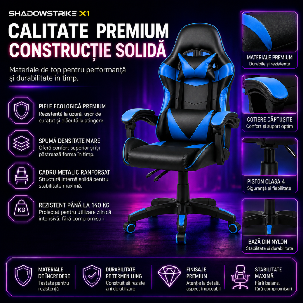 Scaun Gaming Ergonomic KD Home ShadowStrike X1