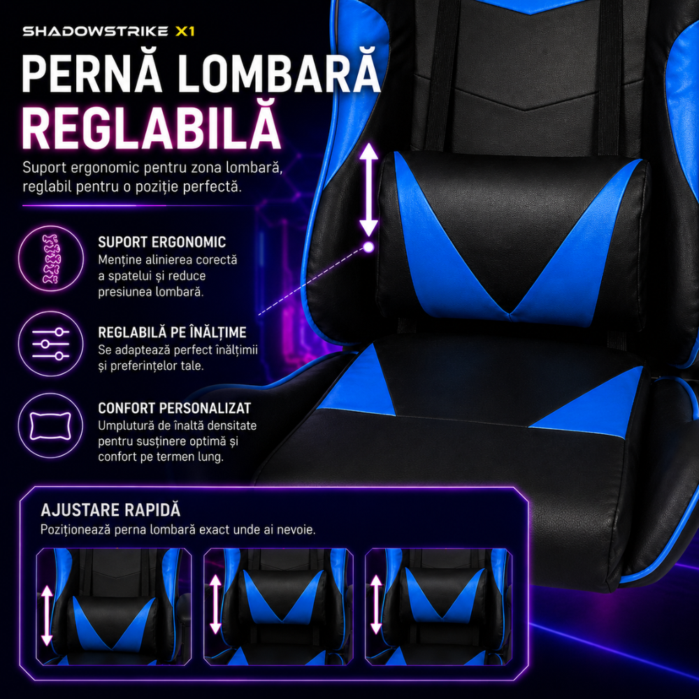 Scaun Gaming Ergonomic KD Home ShadowStrike X1