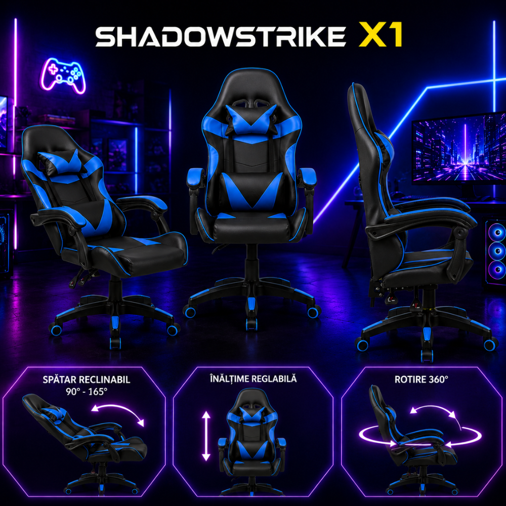 Scaun Gaming Ergonomic KD Home ShadowStrike X1