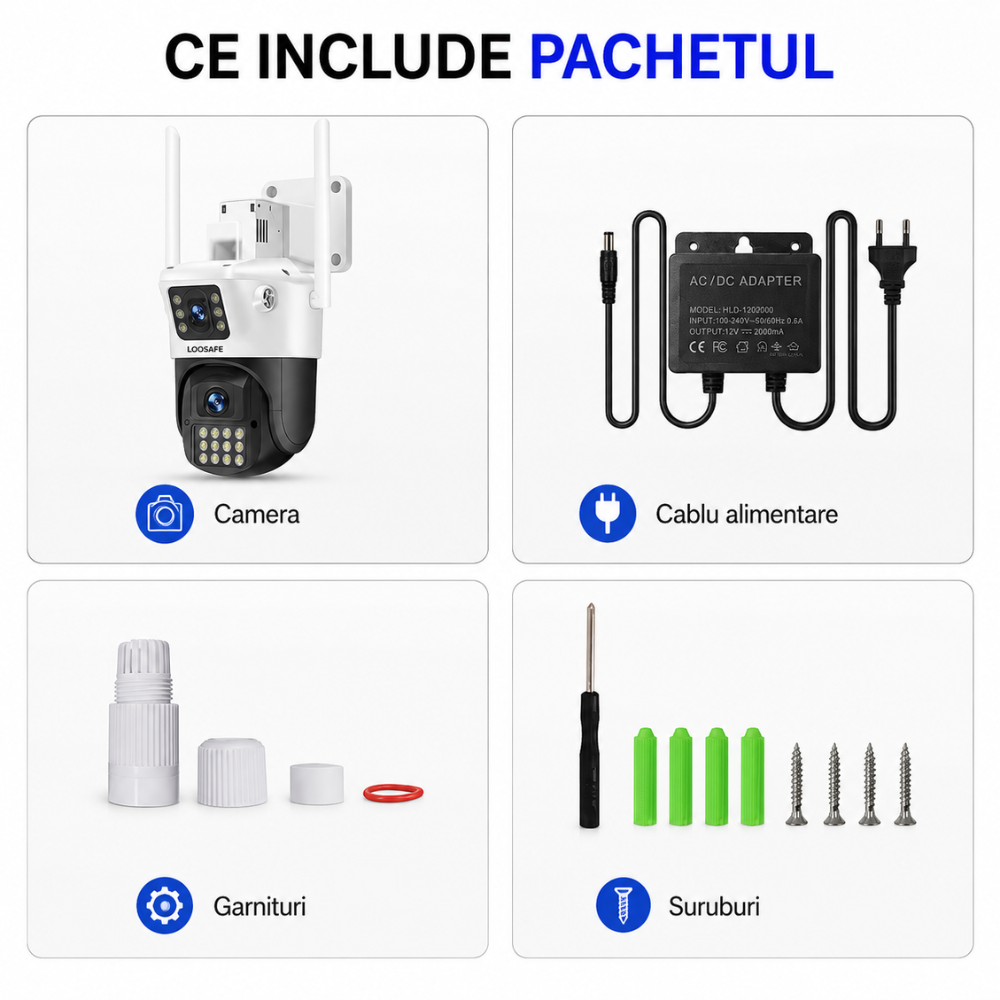 Camera de Supraveghere Dubla Wireless CCTV Loosafe 80MX