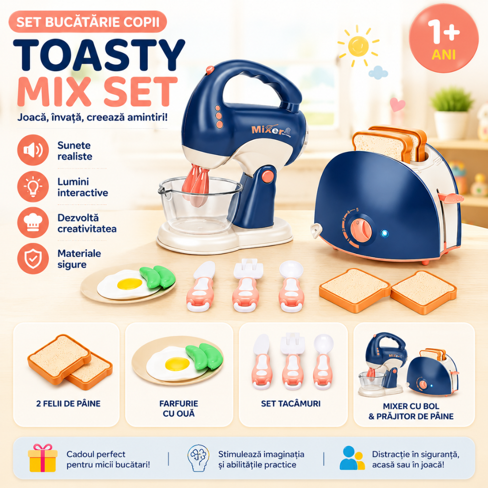 Set Accesorii Bucatarie Copii KidProtect Toasty Mix Set