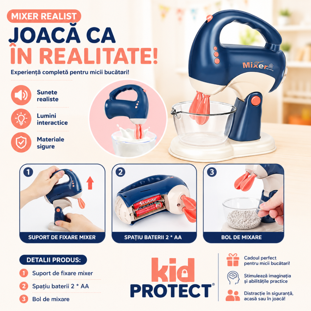 Set Accesorii Bucatarie Copii KidProtect Toasty Mix Set